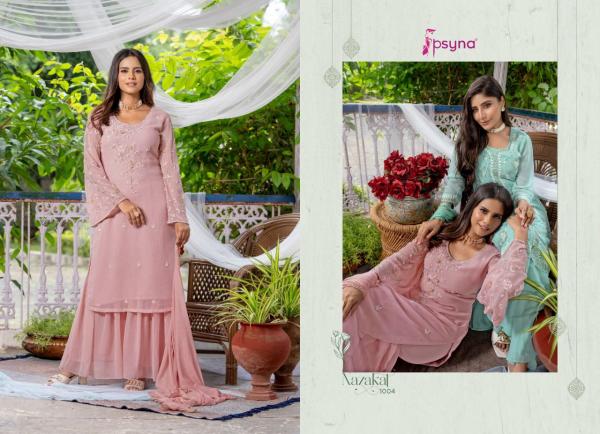 Psyna Nazakat Beautiful Wear Georgette  Kurti Sharara With Dupatta